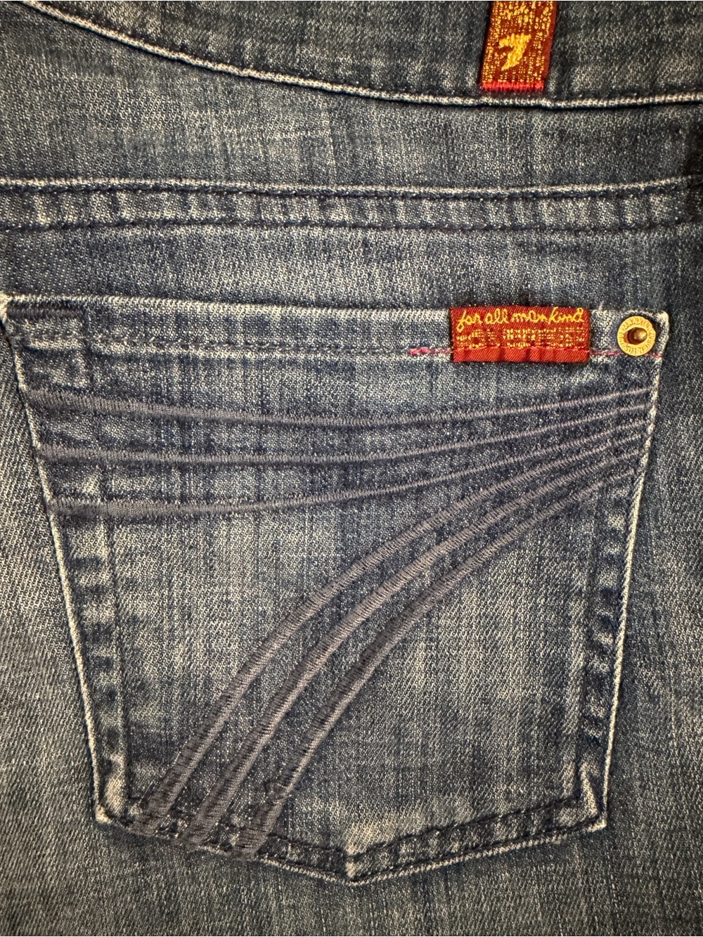 Y2K 7 For All Mankind Dojo Denim crops in Medium Blue size 30 light weight denim - Picture 8 of 8